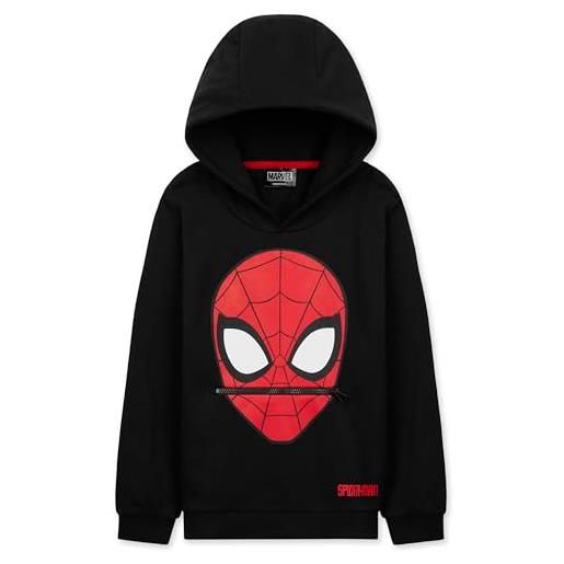 Marvel felpa bambino - felpa con cappuccio spiderman 3-12 anni - felpe ragazzo in cotone spiderman abbigliamento bambino (nero, 4-5 anni)