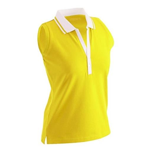 James & nicholson donna polo elegante in morbido elastic piqué (m, pink/white)