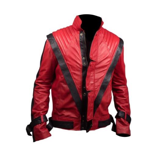 Feather Skin giacca in similpelle rossa come quella di michael jackson in thriller red medium