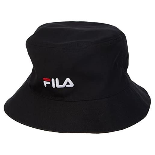 Fila brusque bucket hat with linear logo cappello, nero, taglia unica unisex-adulto