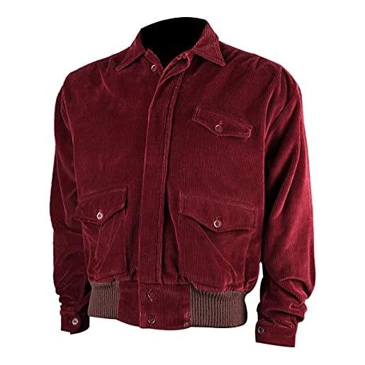 Fashion_First jack torrance - giacca in velluto a coste, da uomo, con jack nicholson, colore: rosso, rosso, m