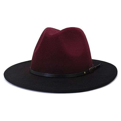 Wvapzxx cappello da donna a tesa larga da uomo formale jazz fedora cappello vintage colore sfumato chiesa matrimonio cappello sombrero