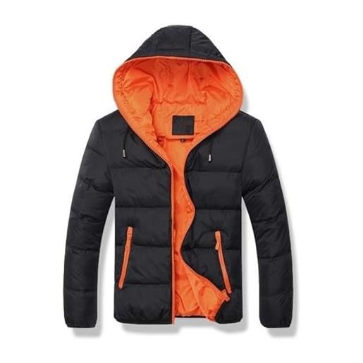 QLXYYFC giacca da uomo giacca a vento con cappuccio cappotto con cappuccio comodo antivento casual da esterno con tasche con cerniera (color: nero, size: m)