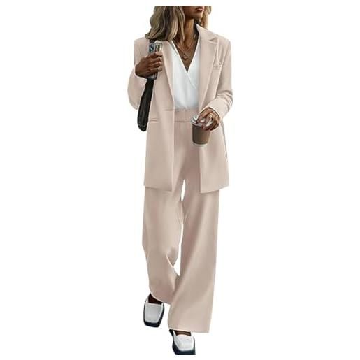 shownicer showincer completo donna tailleur pantalone curvy completo pantaloni e giacca tuta due pezzi ufficio e lavoro blazer tuta tinta unita slim fit completo tailleur da cerimonia a arancione l