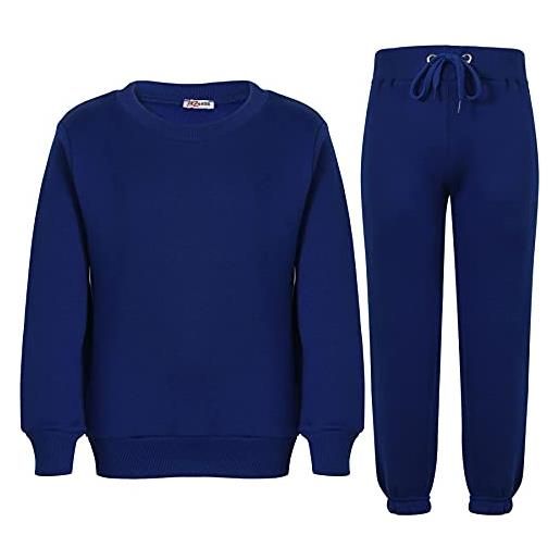 A2Z 4 Kids plain tuta jumper sweatshirts set reale blu con jogger bottom - t. S plain jumper 108 royal. _11-12