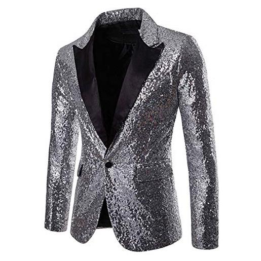 JokeLomple giacche da uomo casual - con un bottone giacca in cotone tinta unita taglie forti leggera leisure blazer elegante vestito giacche