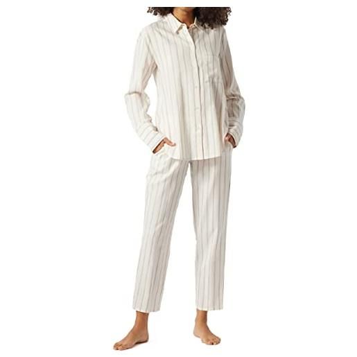 Schiesser pyjama 7/8 lang set di pigiama, bianco, 46 donna