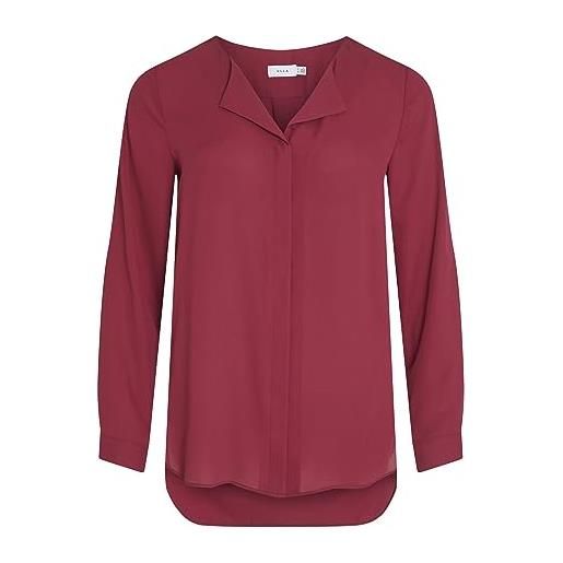 Vila clothes vilucy l/s shirt - noos, camicia donna, bianco (snow white), 36 (taglia produttore: small)