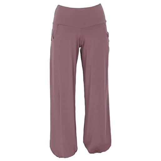 GURU SHOP pantaloni da yoga in cotone biologico, pantaloni da donna, pantaloni alternativi, rosa antico, 42