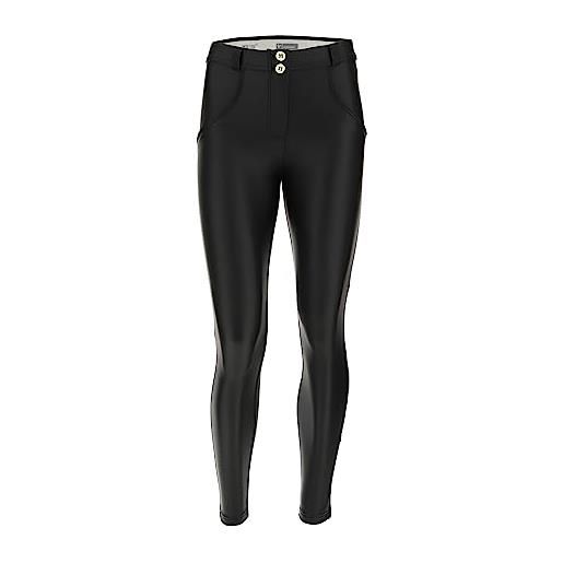 FREDDY - pantaloni push up wr. Up® 7/8 superskinny similpelle ecologica, nero, extra small