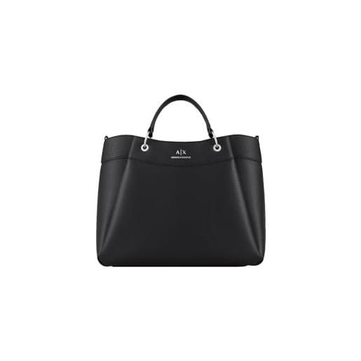 Emporio Armani wave large tote with webb strap, shopping l donna, off road, einheitsgröße