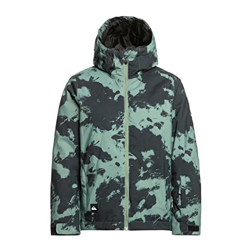 Quiksilver mission printed giacca da snow imbottita da ragazzo verde