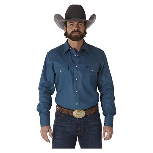 Wrangler firm finish - camicia da lavoro western da uomo indaco xx-large