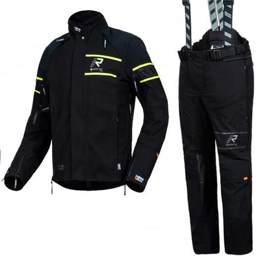 RUKKA - giacca + pantaloni pack rapto-r gore-tex nero / giallo fluo