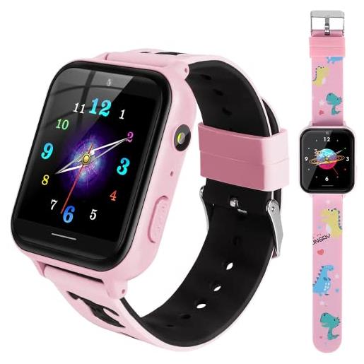 MINGPINHUIUS smartwatch per bambini con 10 giochi, allarme di chiamata sos, registratore, calcolatrice, mp3, orologio per bambini, giocattolo per ragazzi, ragazze, 4-10 anni, regalo di compleanno, rosa. 