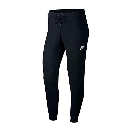 Nike essential tight flc, pantalone donna, grigio (dark grey heather/white), l
