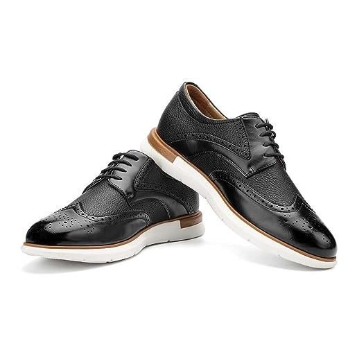 JITAI scarpe oxford uomo eleganti scarpe comode formali stringate da uomo business scarpe, nero-01, 43 eu (10 uk)