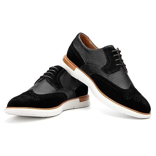 JITAI scarpe oxford uomo eleganti scarpe comode formali stringate da uomo business scarpe, nero-03, 45 eu (12 uk)