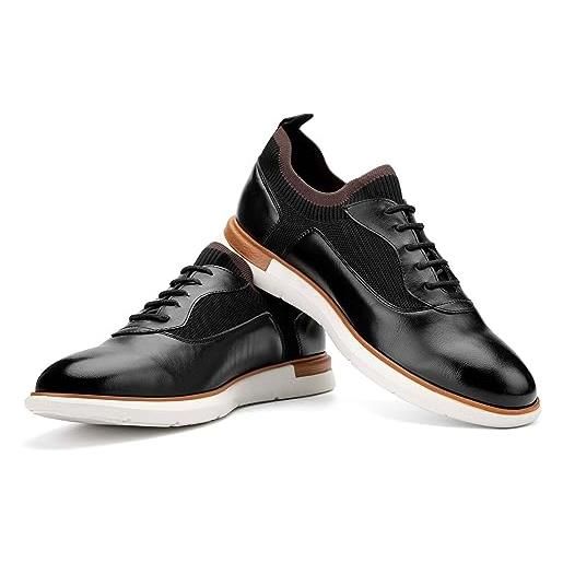 JITAI scarpe oxford uomo eleganti scarpe comode formali stringate da uomo business scarpe, nero-01, 45 eu (12 uk)