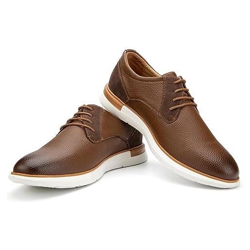 JITAI scarpe oxford uomo eleganti scarpe comode formali stringate da uomo business scarpe, marrone-06, 45 eu (12 uk)