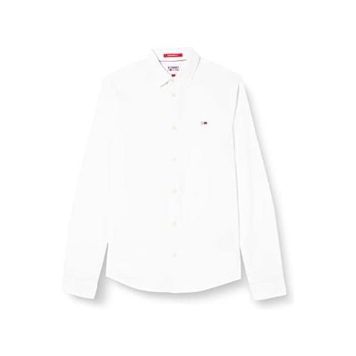 Tommy Jeans dm0dm11656 camicie/top in tessuto, white, xxs uomo