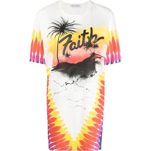 Faith Connexion t-shirt con fantasia tie dye - bianco