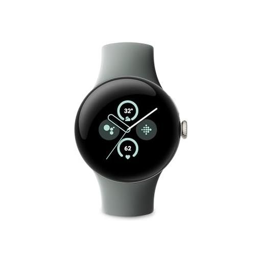 Google pixel watch 2 da fitbit e Google - monitoraggio battito cardiaco, gestione stress, funzionalità di sicurezza - smartwatch android - cassa in alluminio - cinturino sportivo grigio verde - wi-fi