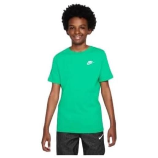 Nike k nsw tee emb futura, t-shirt bambino, stadium green/white