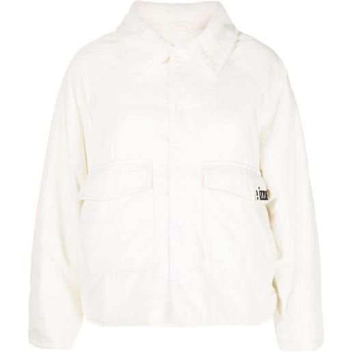 izzue giacca-camicia con applicazione - bianco