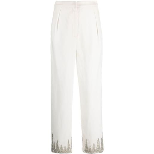 Forte Forte pantaloni affusolati con borchie - bianco