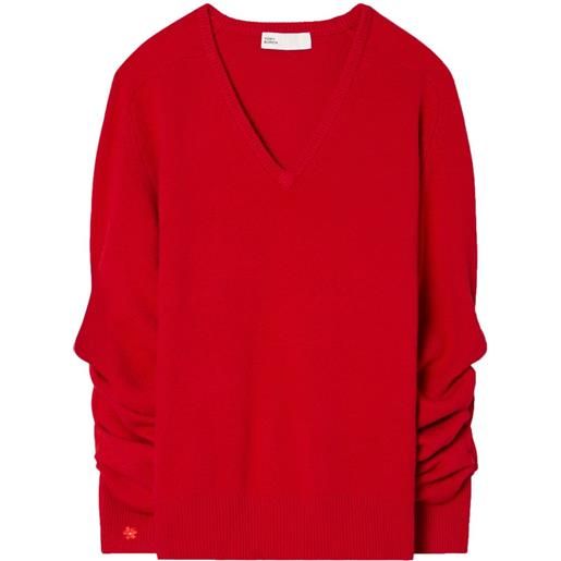 Tory Burch maglione con scollo a v - rosso
