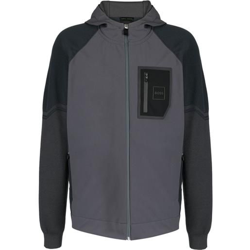 BOSS giacca con design a inserti - grigio
