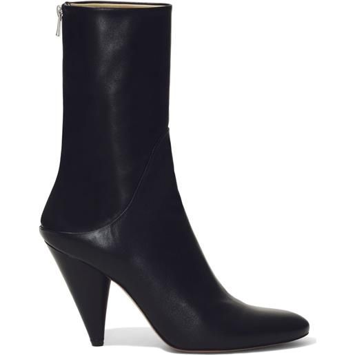 Proenza Schouler cone 85mm leather ankle boots - nero