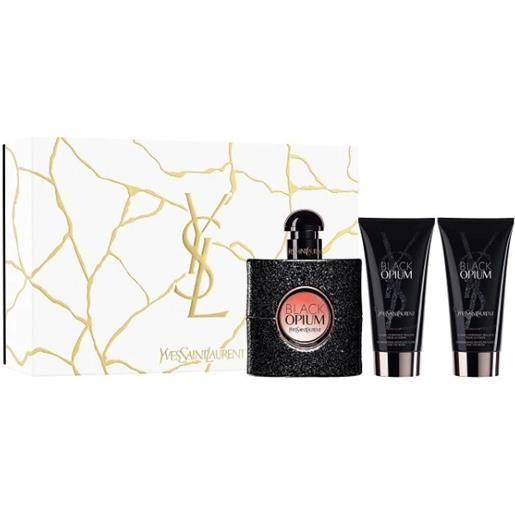 Yves Saint Laurent cofanetto black opium - eau de parfum 50 ml + 2 body lotion da 50 ml