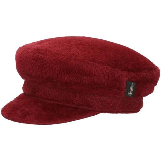 Borsalino cappello baker boy berretto marinaio, alpaca e lana, tg xl rosso