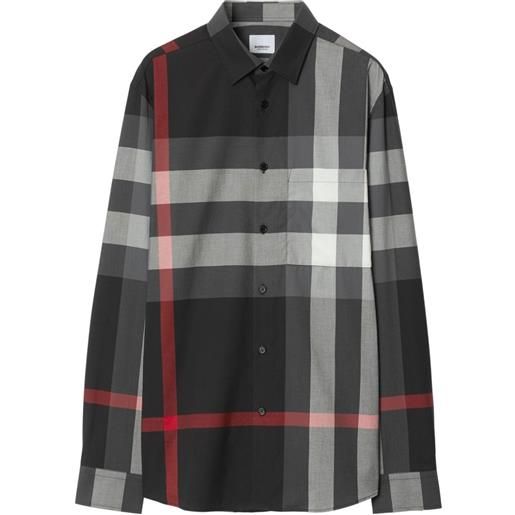 Burberry camicia con taschino - nero