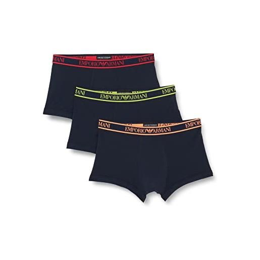 Emporio Armani 3-pack boxer core logoband, boxers uomo, marina/pr. Monum/medit, m