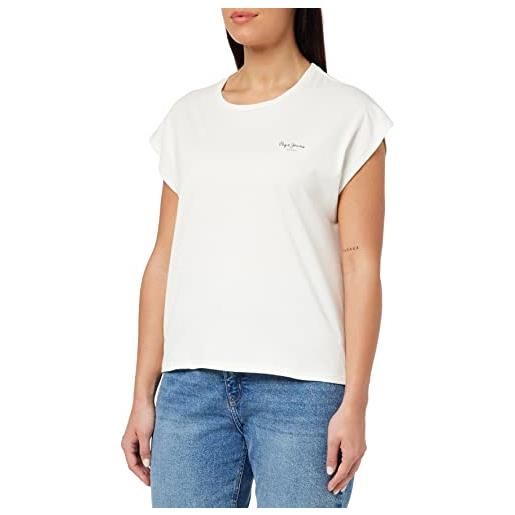 Pepe Jeans bloom t-shirt, bianco (off white), xl donna