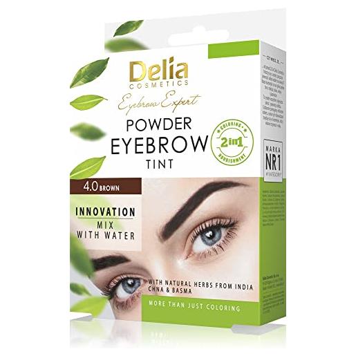 Delia Cosmetics - tinta in polvere - marrone - per sopracciglia - durata fino a 4 settimane, 20 facili applicazioni - sottolinea, ispessisce, scurisce & infoltisce - set completo