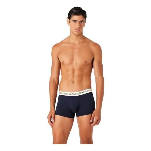 Emporio Armani men's 3-pack mixed waistband boxer, uomo, marine/marine/marine, xl