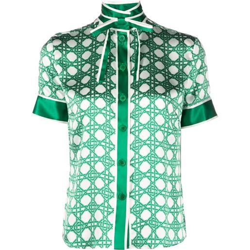 Casablanca camicia con stampa monogramma - verde