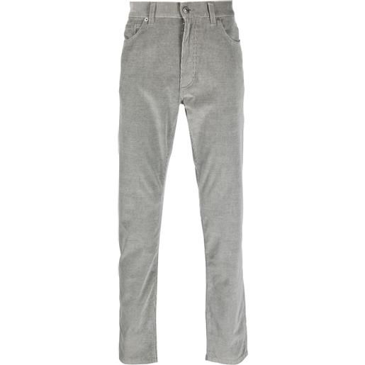 Zegna pantaloni a coste cashco roccia - grigio
