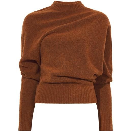 Proenza Schouler brushed-knit slouchy jumper - marrone