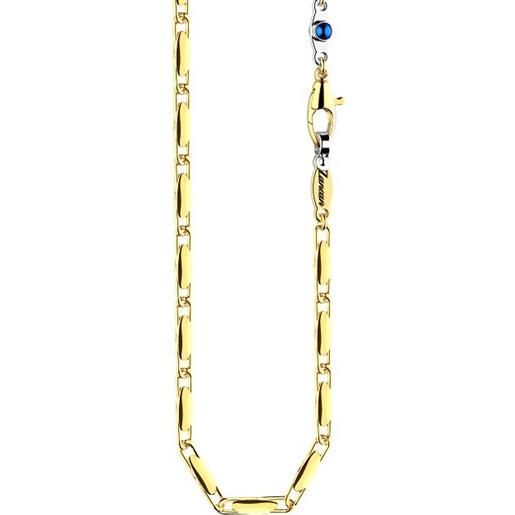 Zancan collana da uomo Zancan insignia in oro giallo con zaffiro blu