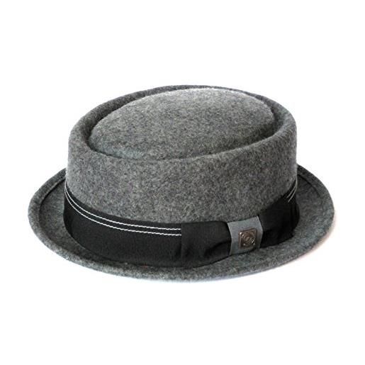 DASMARCA quintin grigio crushable & lana packable feltro inverno porkpie hat - m