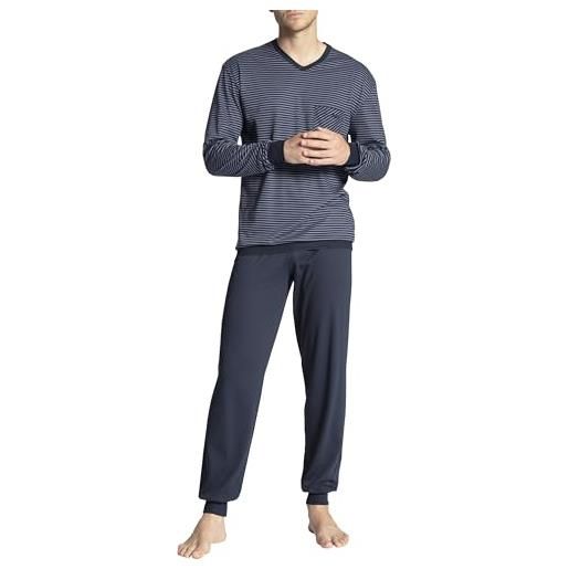 Calida relax streamline pigiama, blu (dark sapphire 479), x-large uomo