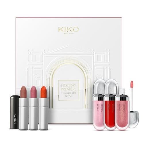 KIKO milano holiday première irresistible lips gift set | gift set labbra: 3 rossetti mat e 3 lucidalabbra