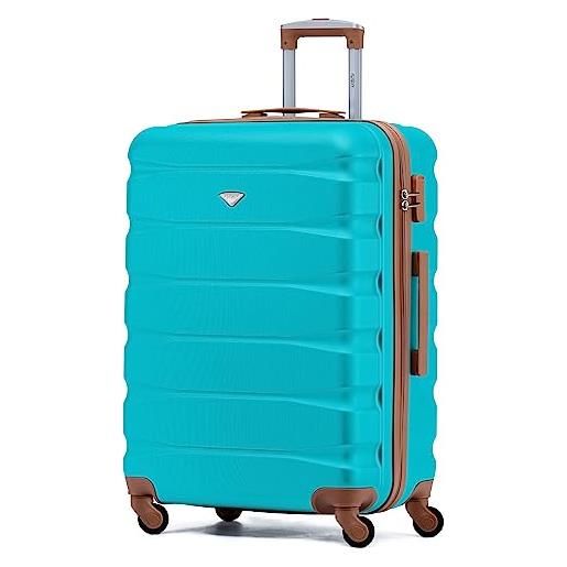 Flight Knight valigie rigide in abs leggere con 4 ruote, bagaglio a mano da cabina approvato per oltre 100 compagnie aeree come easy. Jet, british airways, ryan. Air, emirates e molte altre