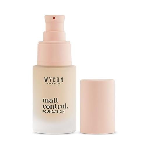 WYCON cosmetics matt control fluid foundation, fondotinta fluido oil-free dal finish matt e coprenza modulabile - 06 warm honey