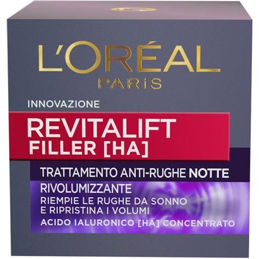 L'Oréal Paris revitalift filler crema viso antirughe rivolumizzante notte 50 ml